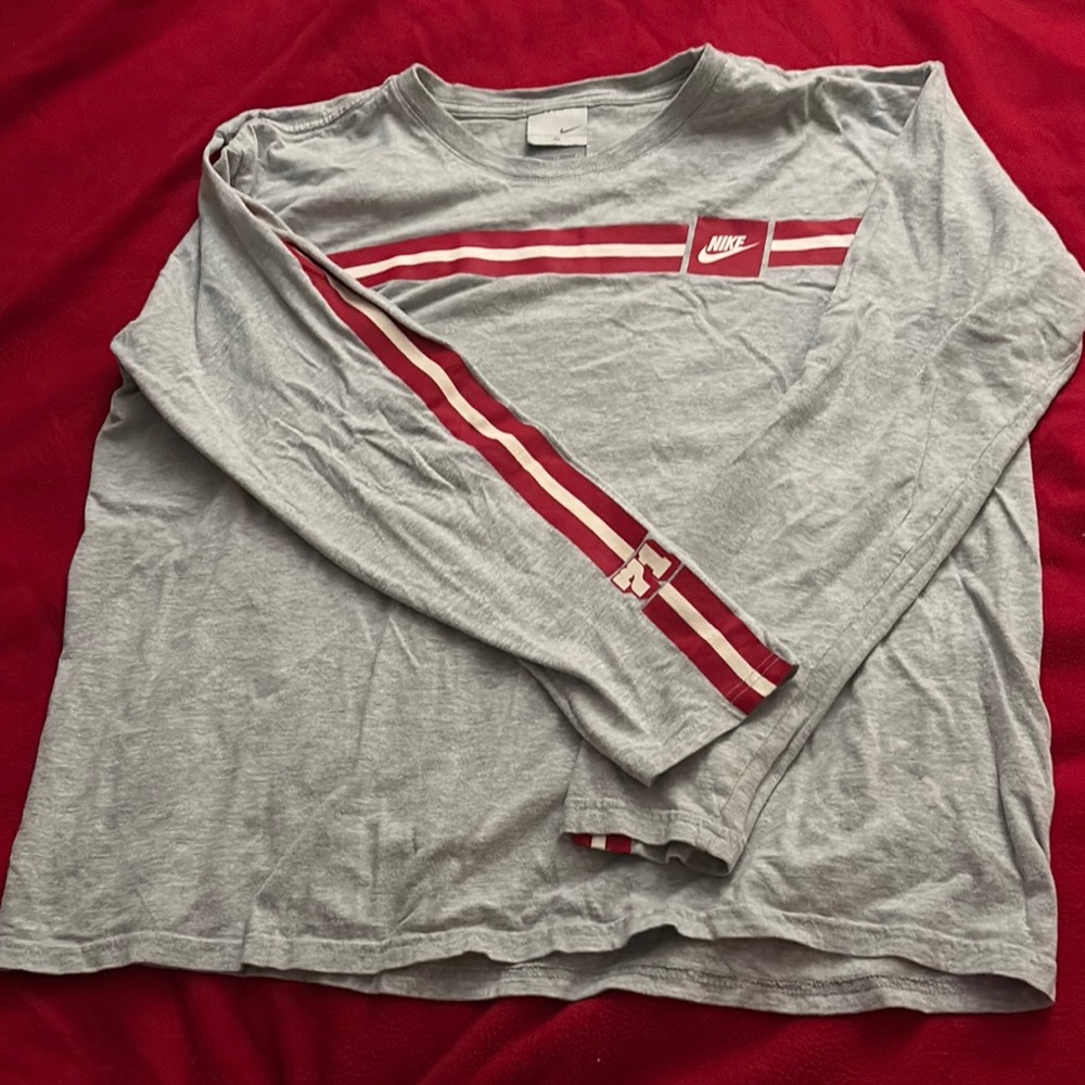 Nike Gray Shirt with Red Accents